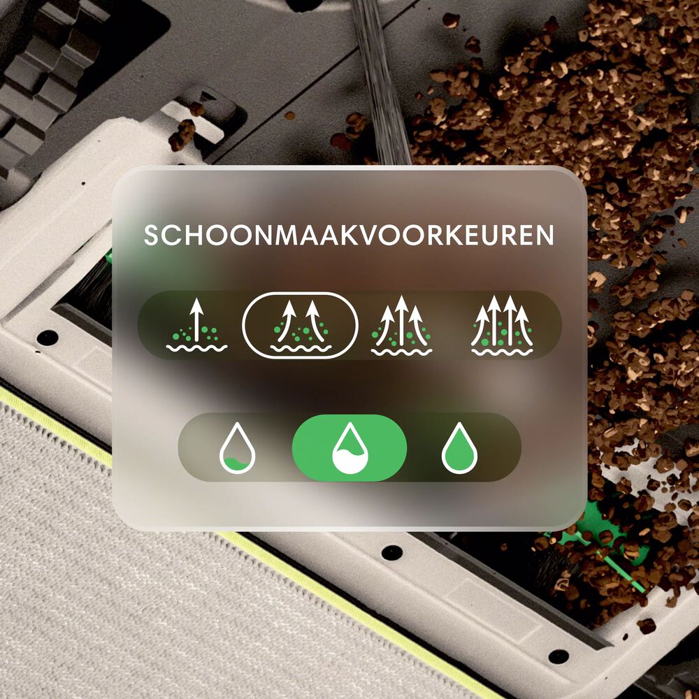 4 zuigkrachtniveaus. 3 dweilniveaus